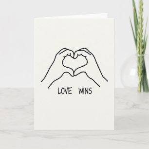 Cartão de Coração Minimalista Amor Vence
