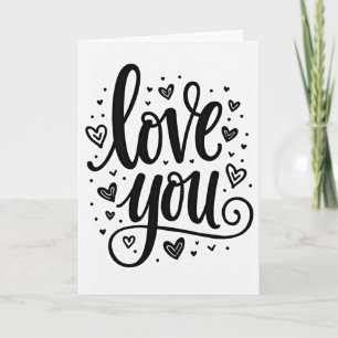 Cartão de Coração Minimalista Matte Love You