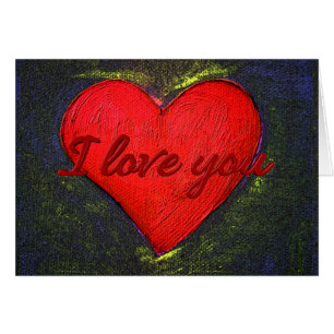 Cartão de Coração Pintado