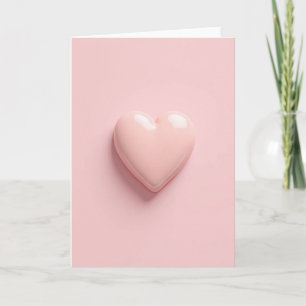 Cartão de Coração Rosa Minimalista