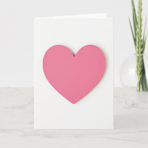 Cartão de Coração Rosa Minimalista e Suave