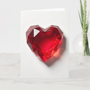 Cartão de Coração Rubi Minimalista