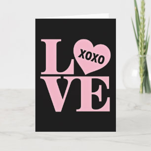 Cartão de Coração Xoxo de Amor Simples