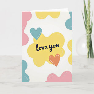 Cartão de Corações Adoráveis de Amor