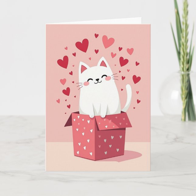 Cartão de Corações Amo Você Kitty (Frente)