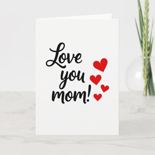 Cartão de Corações Amo Você Mamãe (Frente)