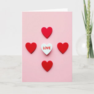 Cartão de Corações com Mensagem de Amor