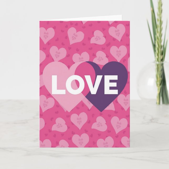 Cartão de Corações com Pegadas de Amor (Frente)