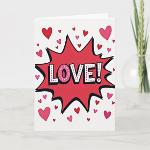 Cartão de Corações de Amor Romântico