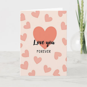 Cartão de Corações de Amor Romântico para Sempre