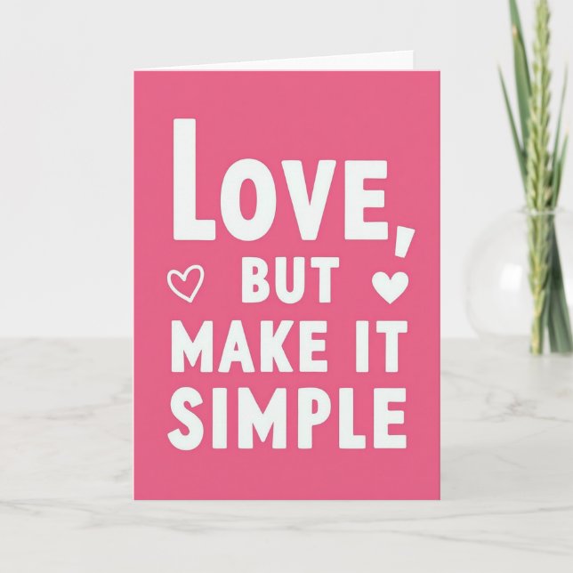 Cartão de Corações de Amor Simples e Suave (Frente)