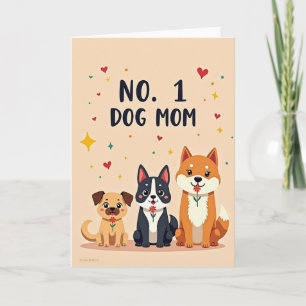 Cartão de Corações de Estrelas de Mãe de Cachorro