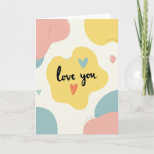 Cartão de Corações Pastel 'Eu Te Amo'