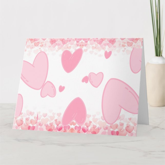 CARTÃO DE CORAÇÕES ROSA (Frente)