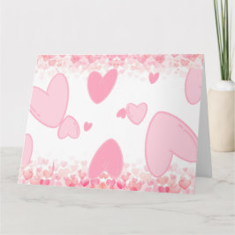 CARTÃO DE CORAÇÕES ROSA
