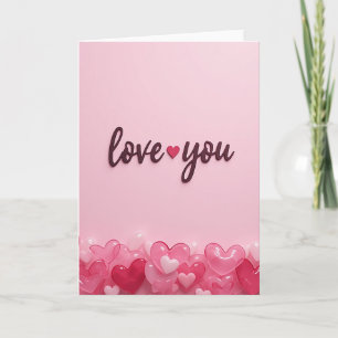 Cartão de Corações Rosas 'Te Amo'