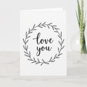 Cartão de Coroa de Amor Romântico Branco