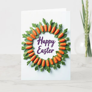 Cartão de Coroa de Vegetais Feliz Páscoa