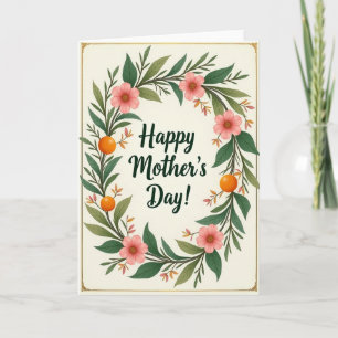 Cartão de Coroa do Dia das Mães Feliz