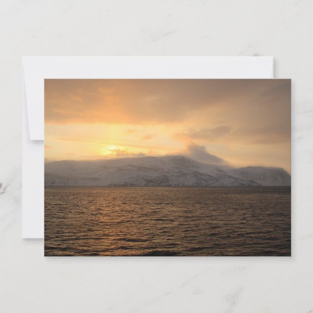 Cartão de costa de inverno da Noruega (Frente)