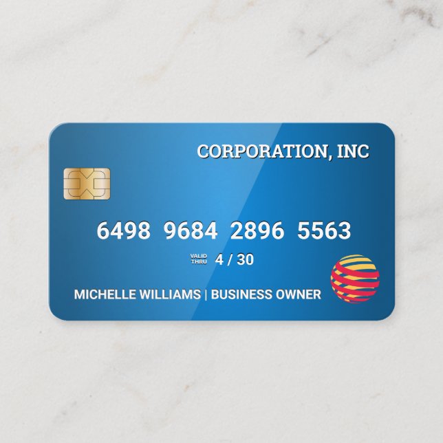Cartão de Crédito | Azul brilhante (Frente)