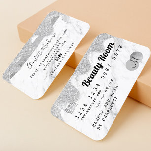 Cartão de crédito brilho de prata gota a beleza 