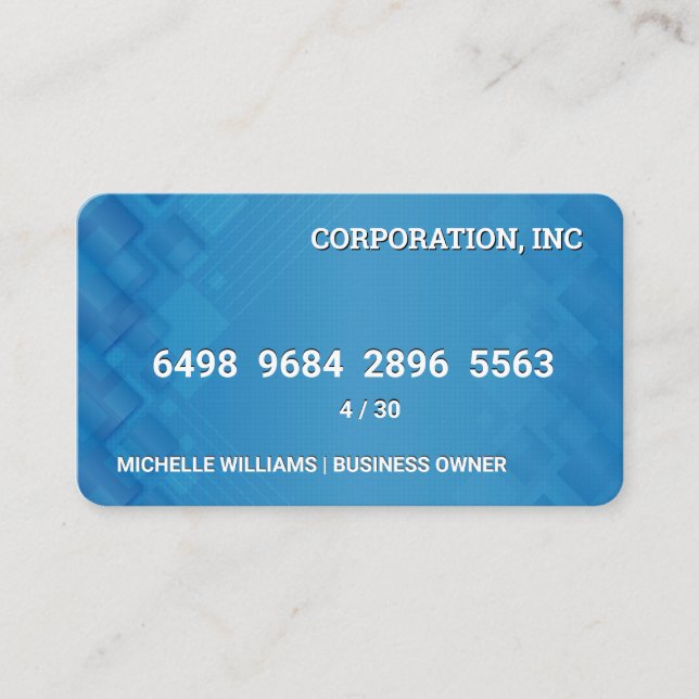 Cartão de Crédito | Camadas Geométricas Azuis (Frente)