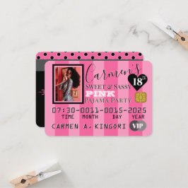 Cartão de Crédito de Aniversário de Foto Rosa e Pr