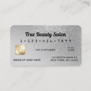Cartão de Crédito de Glitter Silver de Cinza Spark