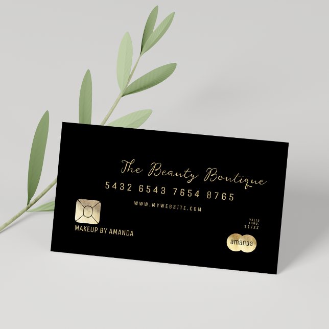 Cartão de Crédito Dourado de Luxo Simples Elegante (Simple Elegant Black Gold Luxury Credit Card)