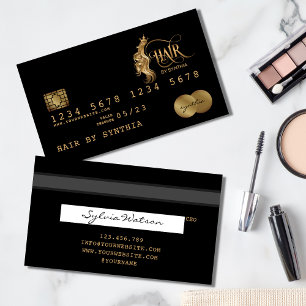 Cartão de Crédito Estylist Dourada para Cabelo Est