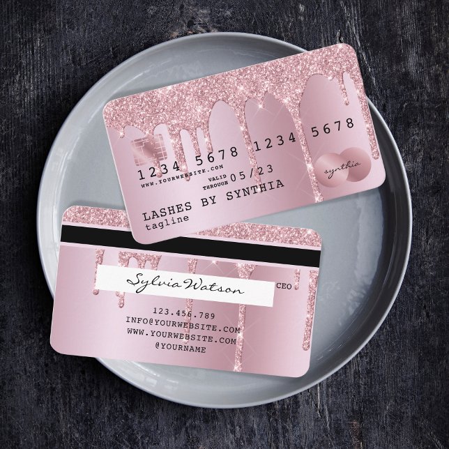 Cartão de Crédito Giratório Estipulado Rosa Dourad (Criador carregado)