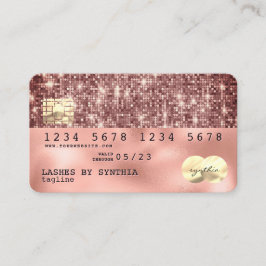 Cartão de Crédito Moderno com rosa ouro Holográfic