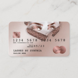 Cartão de Crédito Papel estriado Rosa Dourado Lash