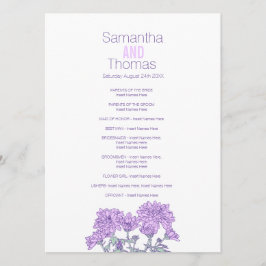 Cartão de cremalheira de programa de casamento rox