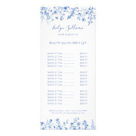 Cartão de cremalheira para flores azuis francesas