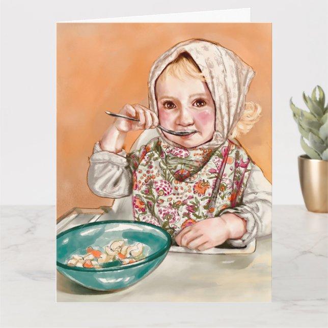 Cartão de criança fofa (Planta pequena)