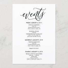 Cartão de Cronograma / Itinerário de Casamento Per