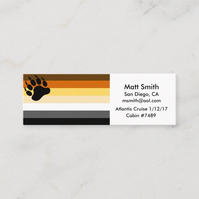 Cartão de Cruzeiro Gay do Orgulho Urso (Frente)