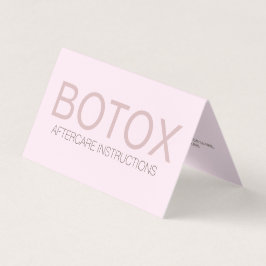 Cartão de cuidados de preenchimento de botox rosa 