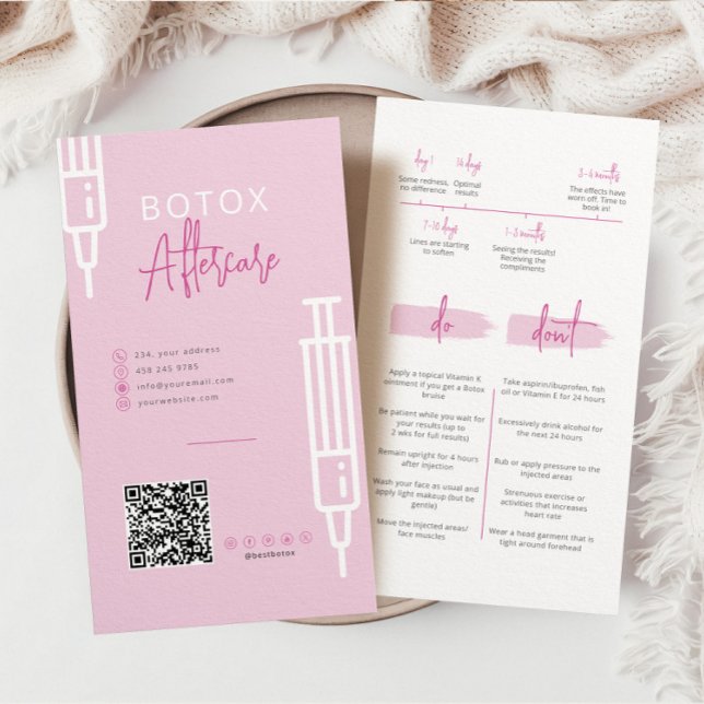 Cartão de Cuidados Pós-Injeção de Botox Cronologia (Criador carregado)