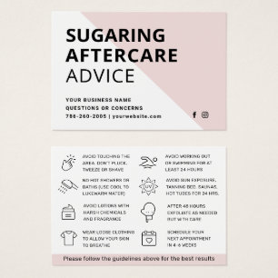 Cartão de cuidados pós-remoção de cabelo com Sugar