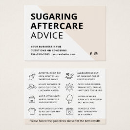 Cartão de cuidados pós-remoção de cabelo com Sugar