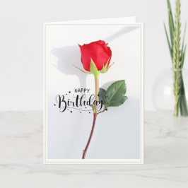 Cartão de Cumpleaños Dobrado Rosa Vermelha Clássic
