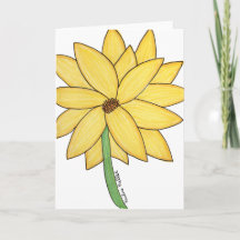 Cartão de Cumprimentos Amarelo Dobrado em Branco