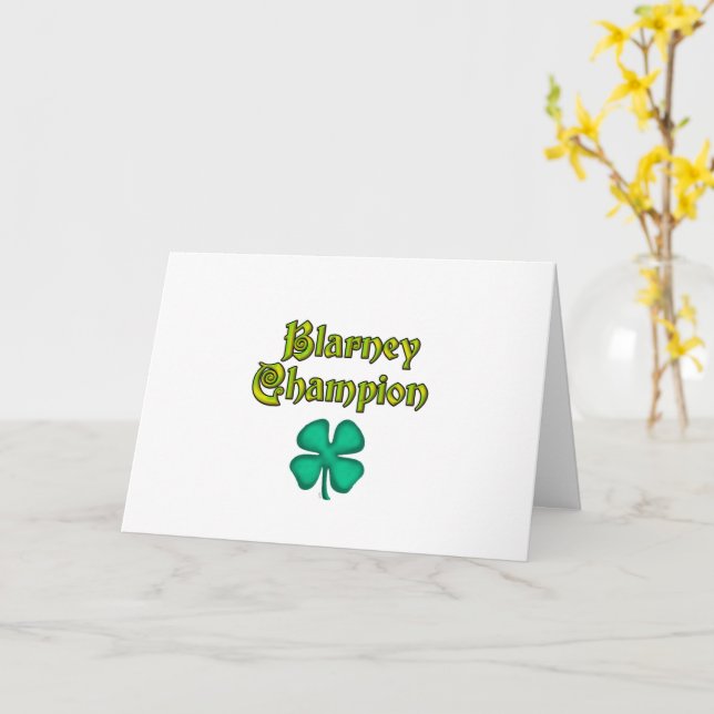 Cartão de cumprimentos branco Blarney Champion (Flor Amarela)