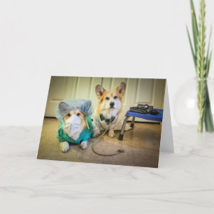 Cartão de cumprimentos da Equipe Médica do Corgi e