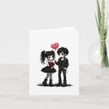 Cartão de Cumprimentos de Amor Fofo Gótico | Roman