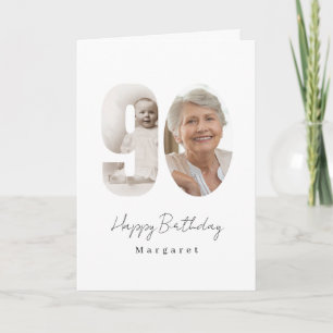Cartão de Cumprimentos de Aniversário de 90 Anos c