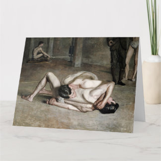 Cartão de Cumprimentos de Arte Fina de Lutadores